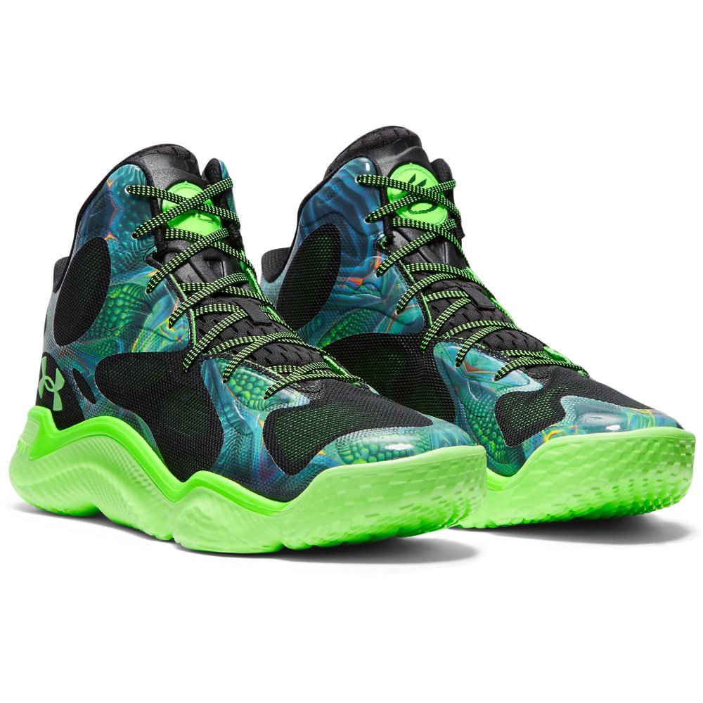 Tênis de Basquete Under Armour Curry Spawn Flotro Verde 2