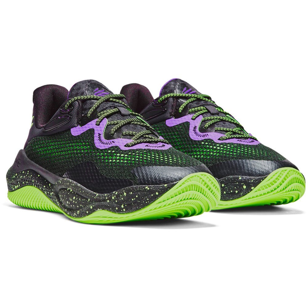 Tênis de Basquete Under Armour Curry Splash 24 Preto/Verde 2