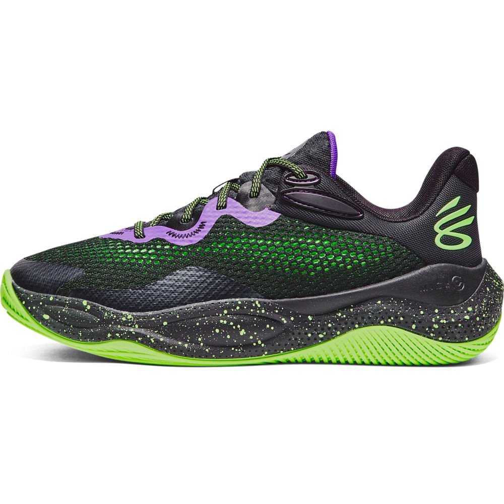 Tênis de Basquete Under Armour Curry Splash 24 Preto/Verde 6