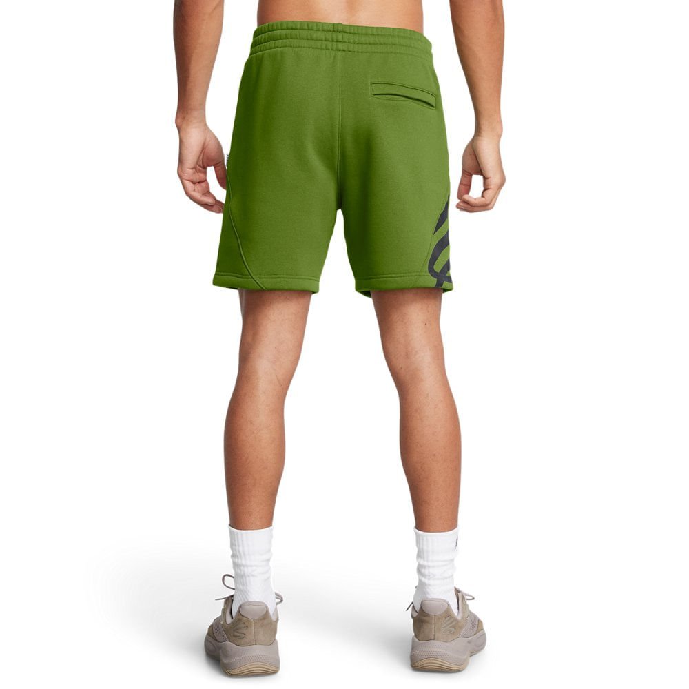 Shorts de Basquete Masculino Under Armour Curry Splash Fleece Verde 3