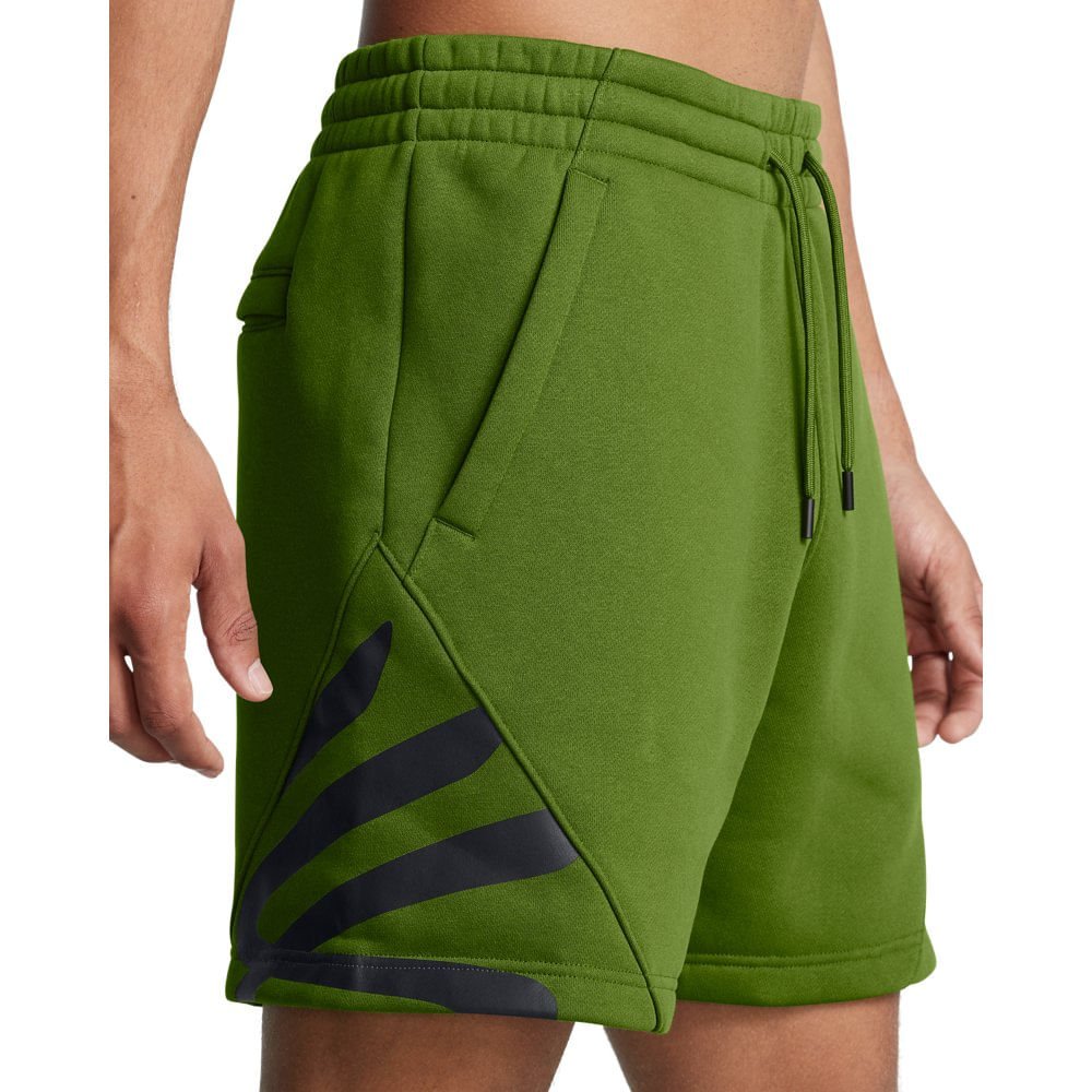 Shorts de Basquete Masculino Under Armour Curry Splash Fleece Verde 4