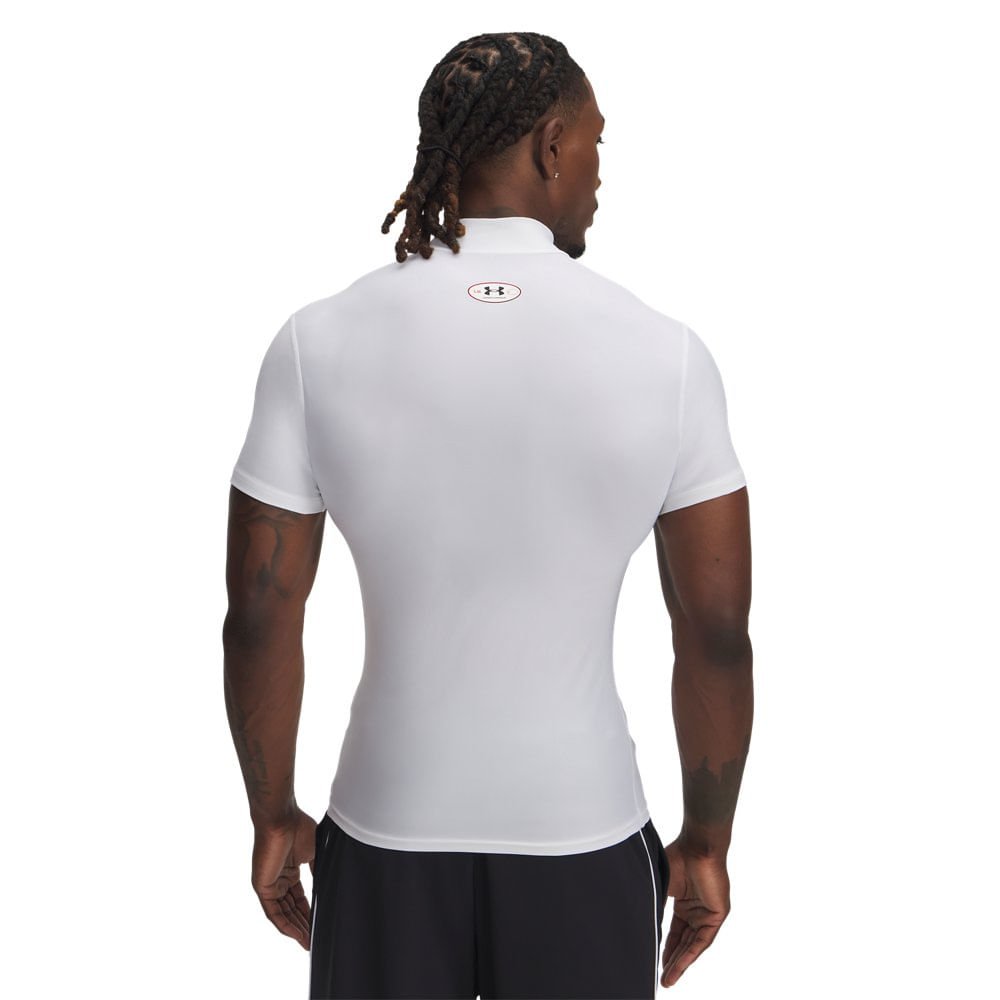 Camiseta Under Armour HG OG Compressão Mock Masculina Branco 3
