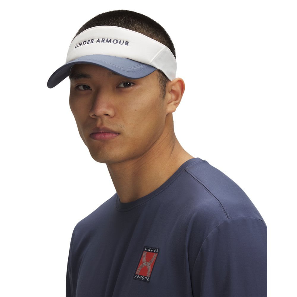 Viseira de Corrida Under Armour Iso-Chill Launch Branco/Azul 3