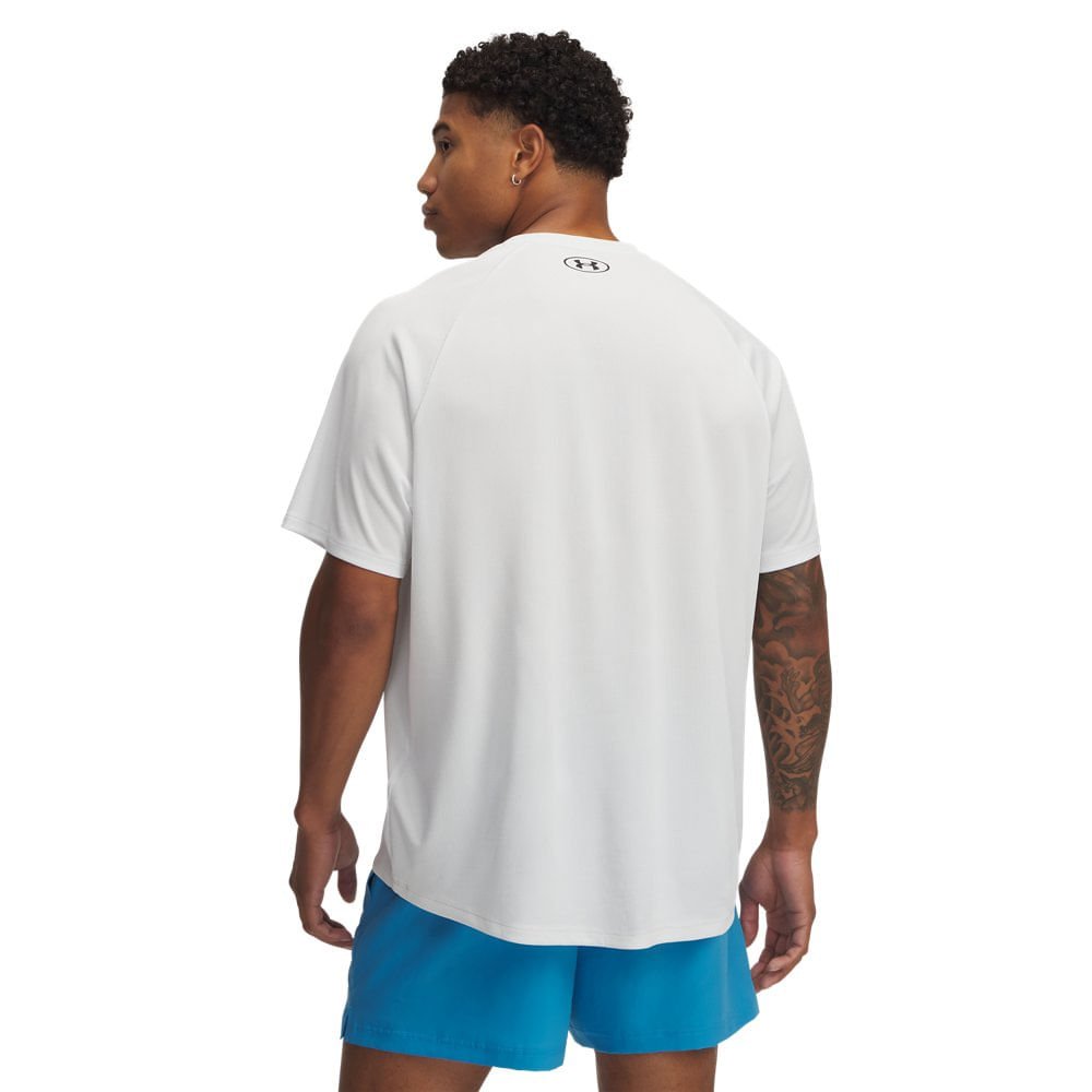 Camiseta de Treino Under Armour Tech Textured Masculino Branco 2
