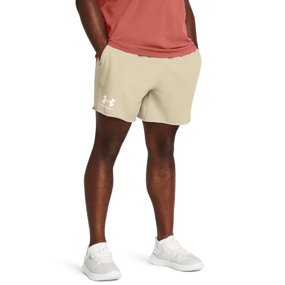 Shorts Sportstyle Under Armour Rival Terry Masculino Bege 2