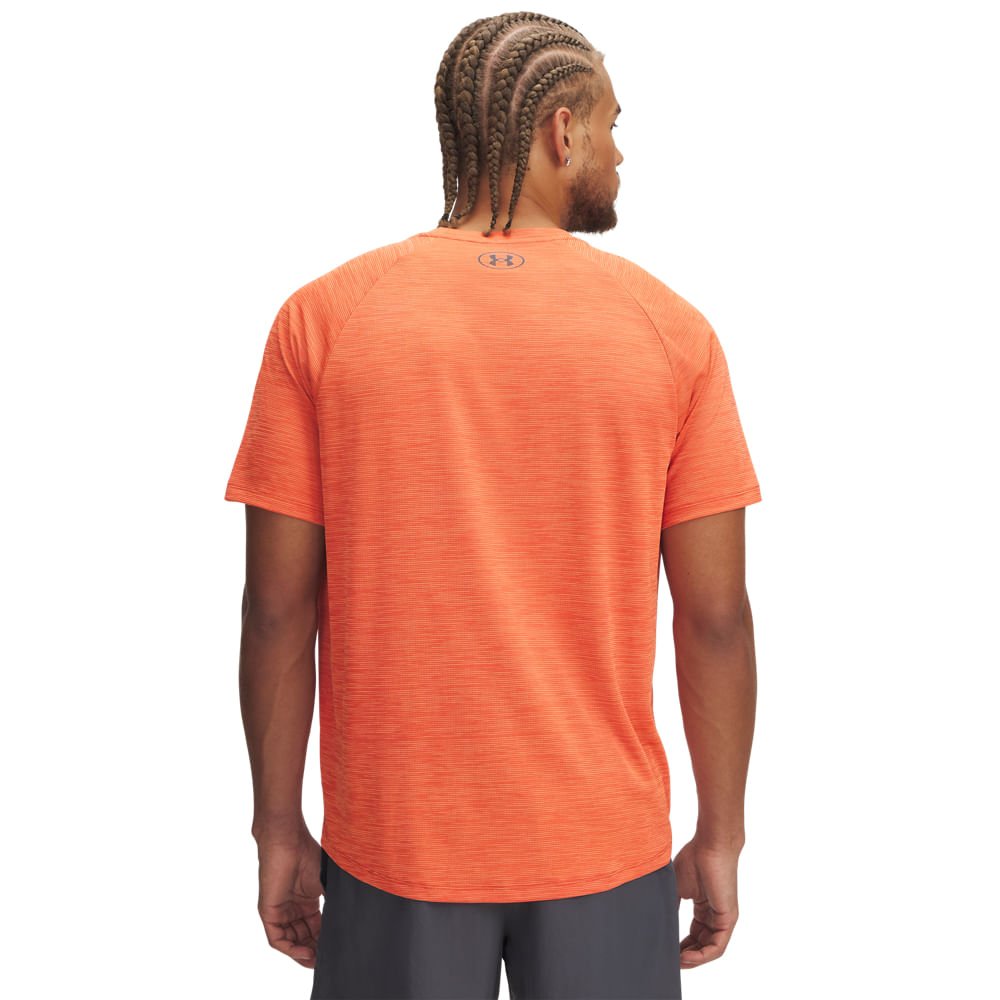 Camiseta de Treino Under Armour Tech Textured Masculino Laranja 2