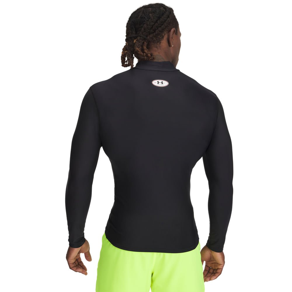 Camiseta Compressão de Treino Under Armour HeatGear Masculina Preto 3