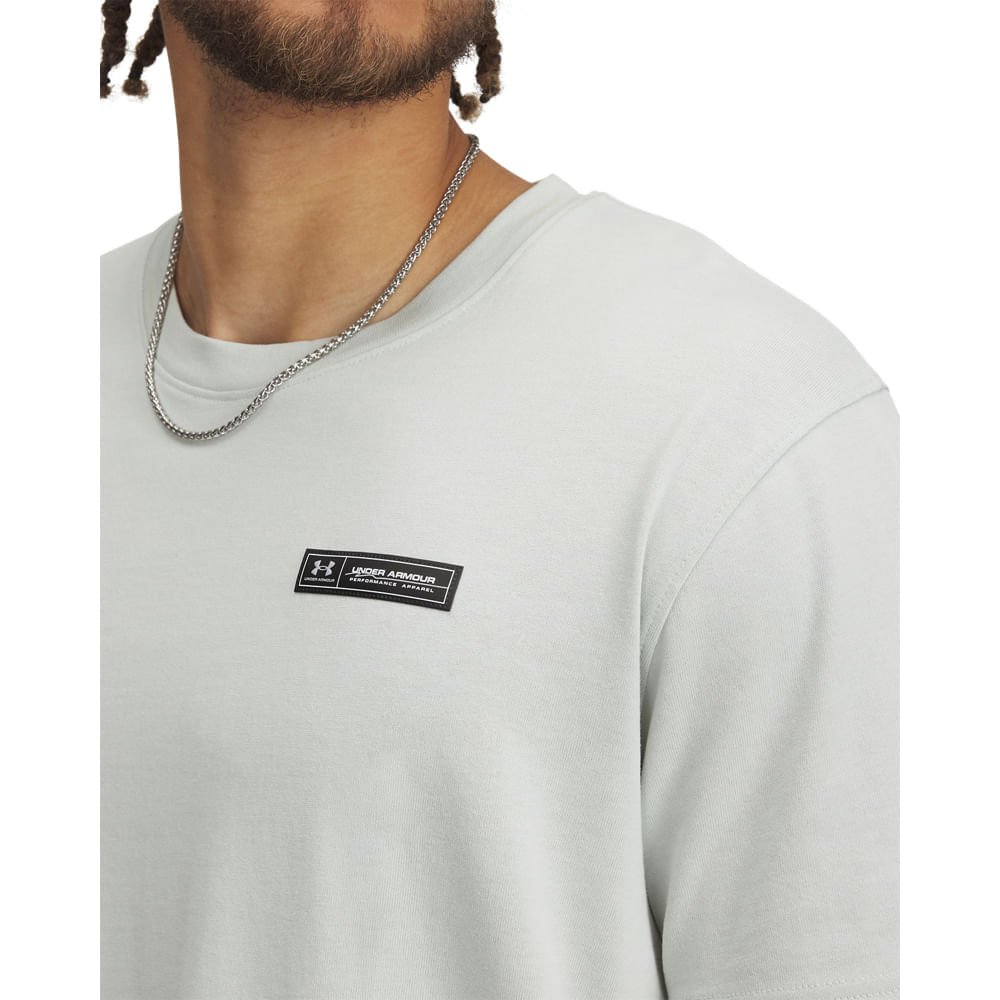 Camiseta Sportstyle Under Armour Heavyweight Label Masculina Verde 3