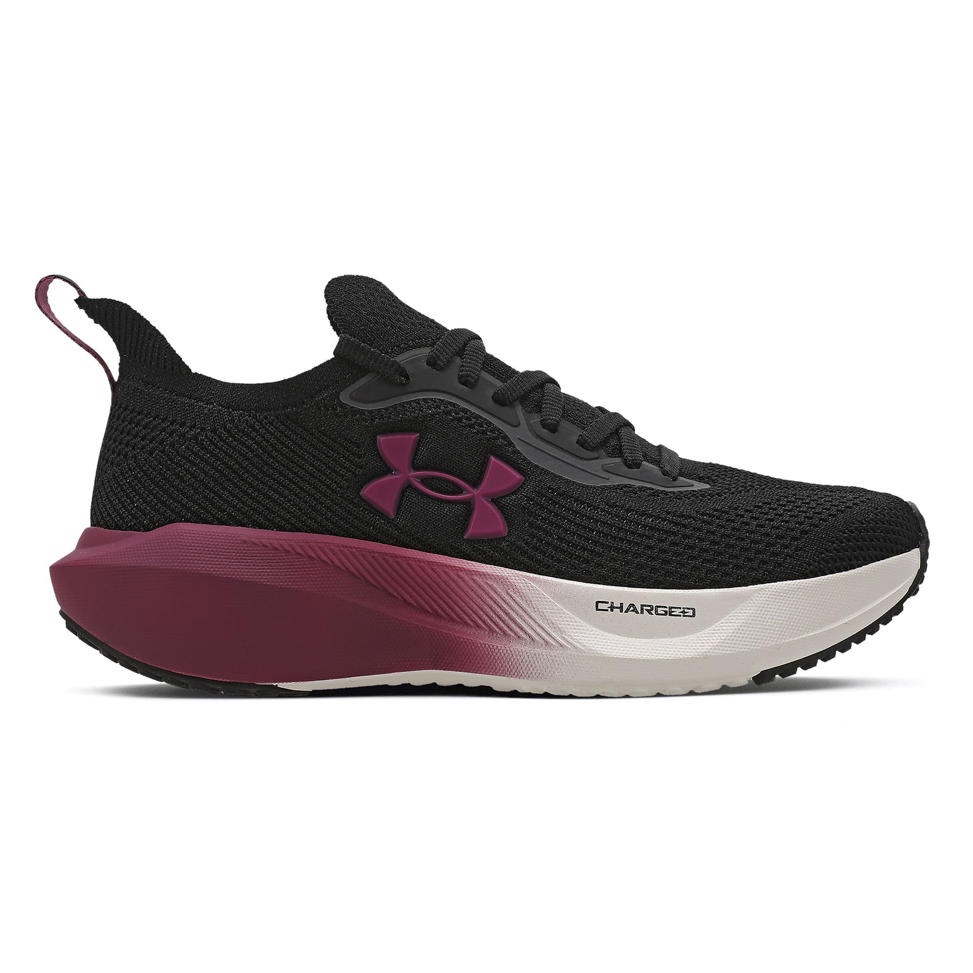 Tênis de Corrida Under Armour Charged Slight 3 SE Feminino Preto/Vinho 1
