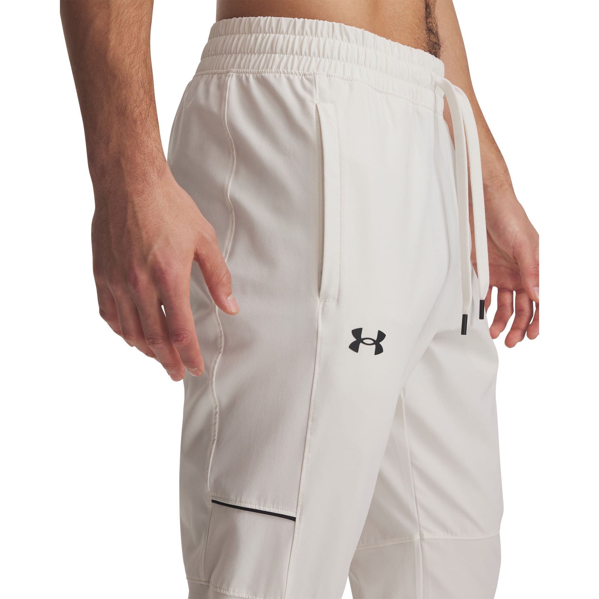 Calça de Basquete Under Armour Zone Woven Masculina Branco 3