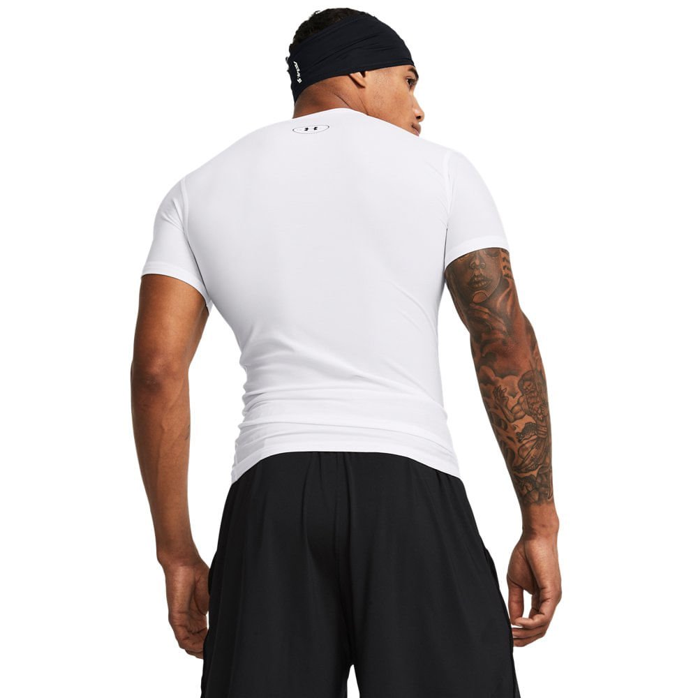 Camiseta de Treino Under Armour Heatgear Masculina Branco 2