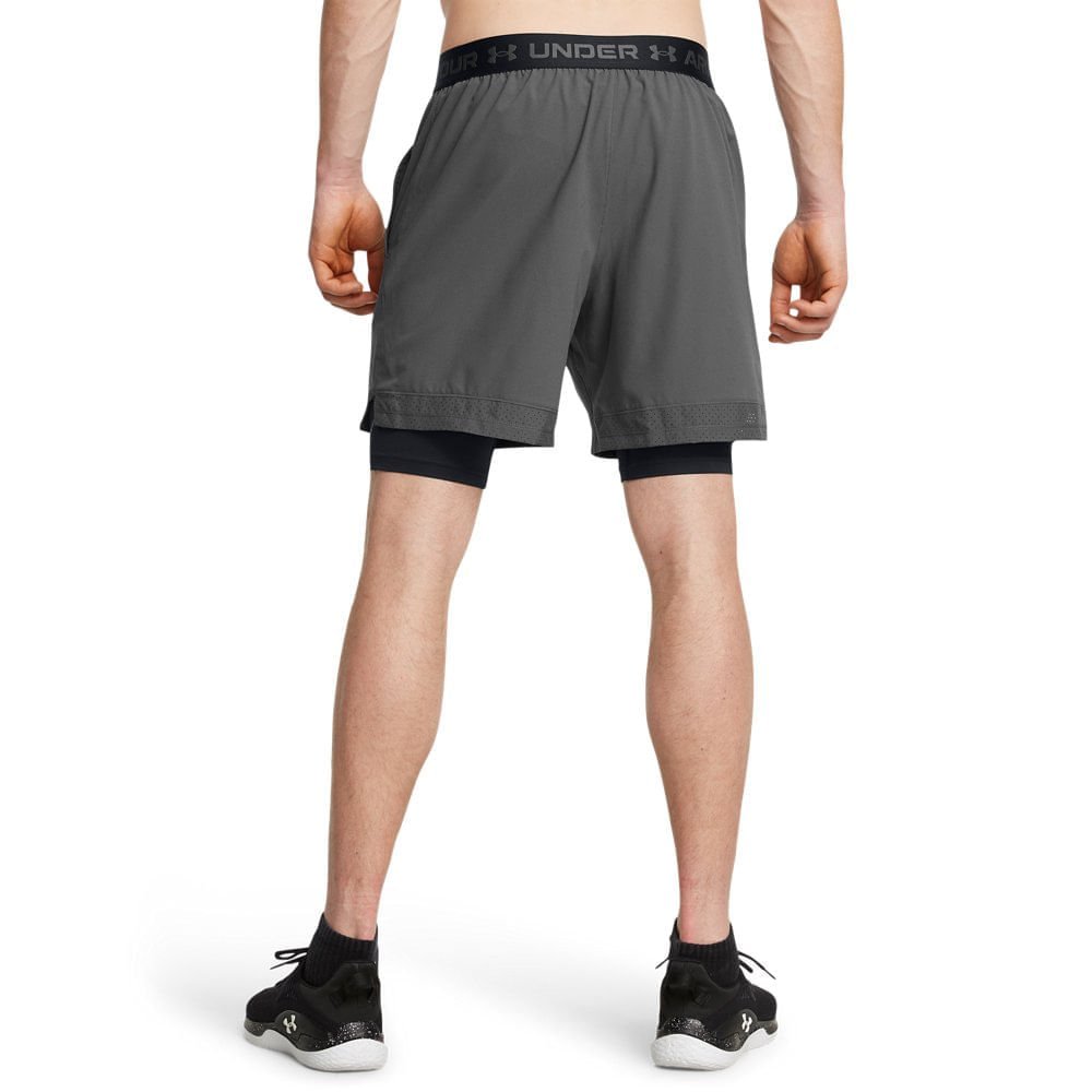 Shorts de Treino Under Armour Vanish Woven 2 em 1 Masculino Cinza 2