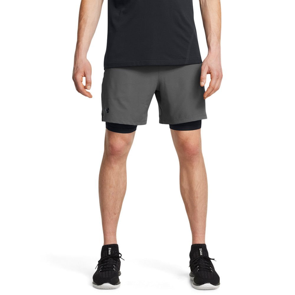 Shorts de Treino Under Armour Vanish Woven 2 em 1 Masculino Cinza 3