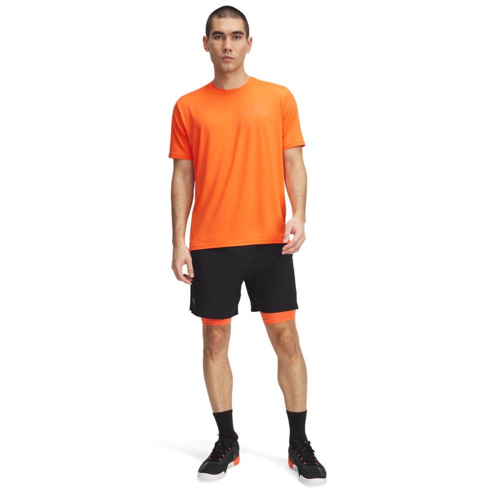 Shorts de Treino Under Armour Vanish Woven 2 em 1 Masculino Preto/Laranja 4