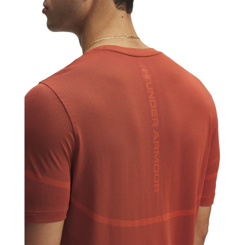 Camiseta de Treino Masculina Under Armour Rush Seamless Legacy Vermelho 4
