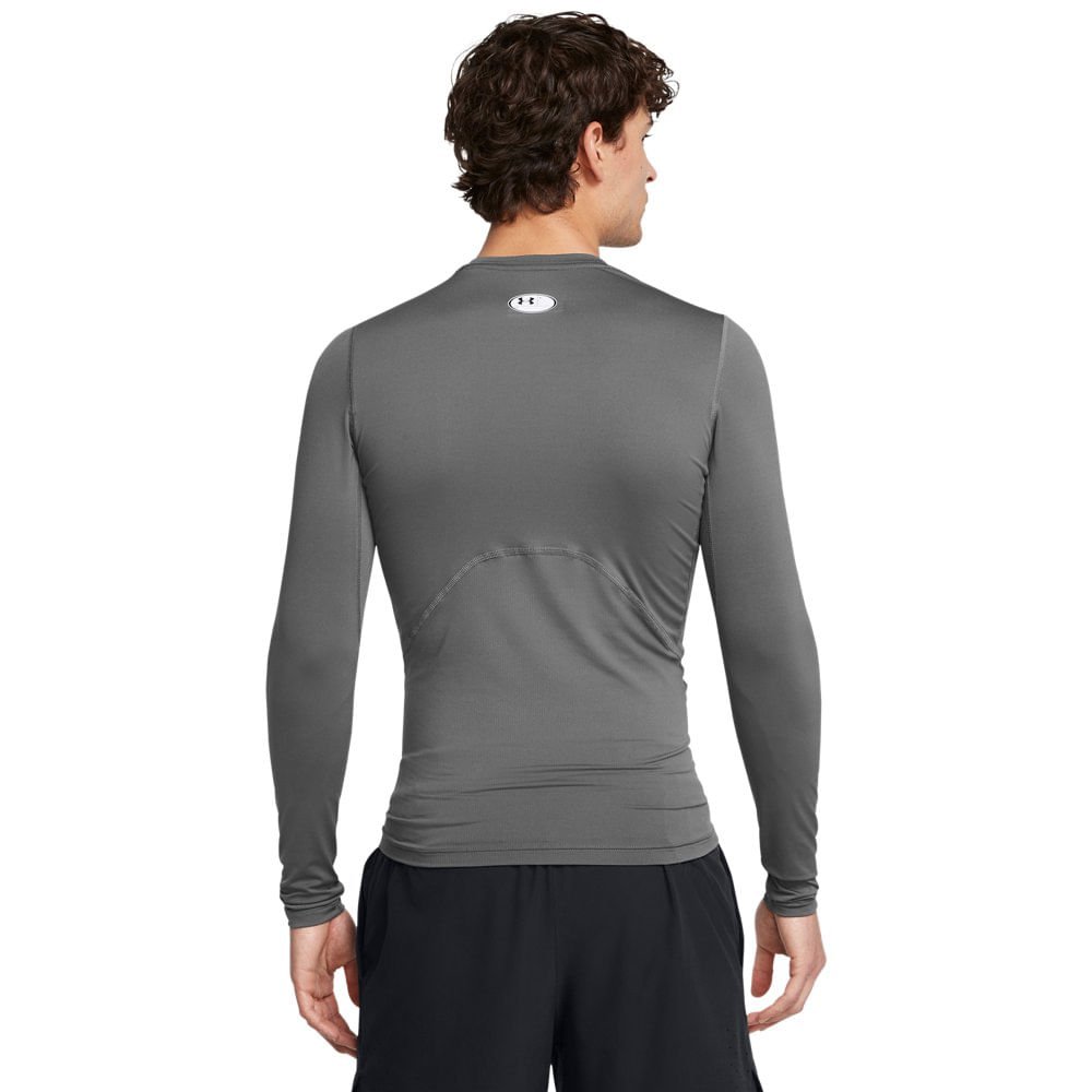 Camiseta Compressão de Treino Under Armour HeatGear Masculina Cinza 2
