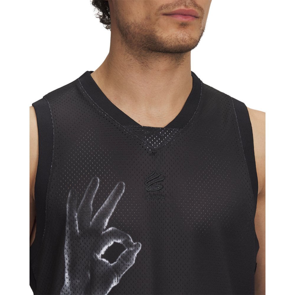 Regata Under Armour Curry Signature Masculina Preto 4