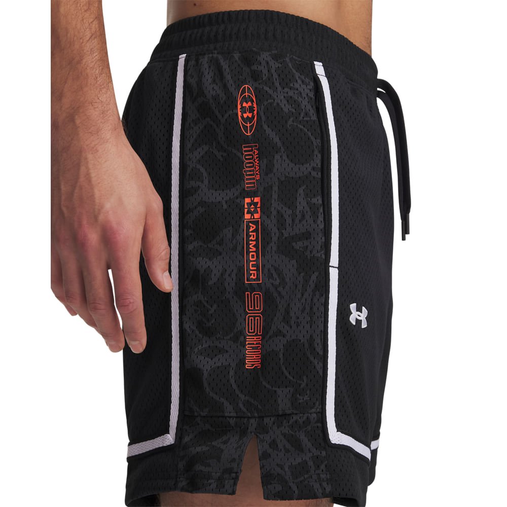 Shorts de Basquete Under Armour Zone Pro 7 Mesh Masculino Preto 3