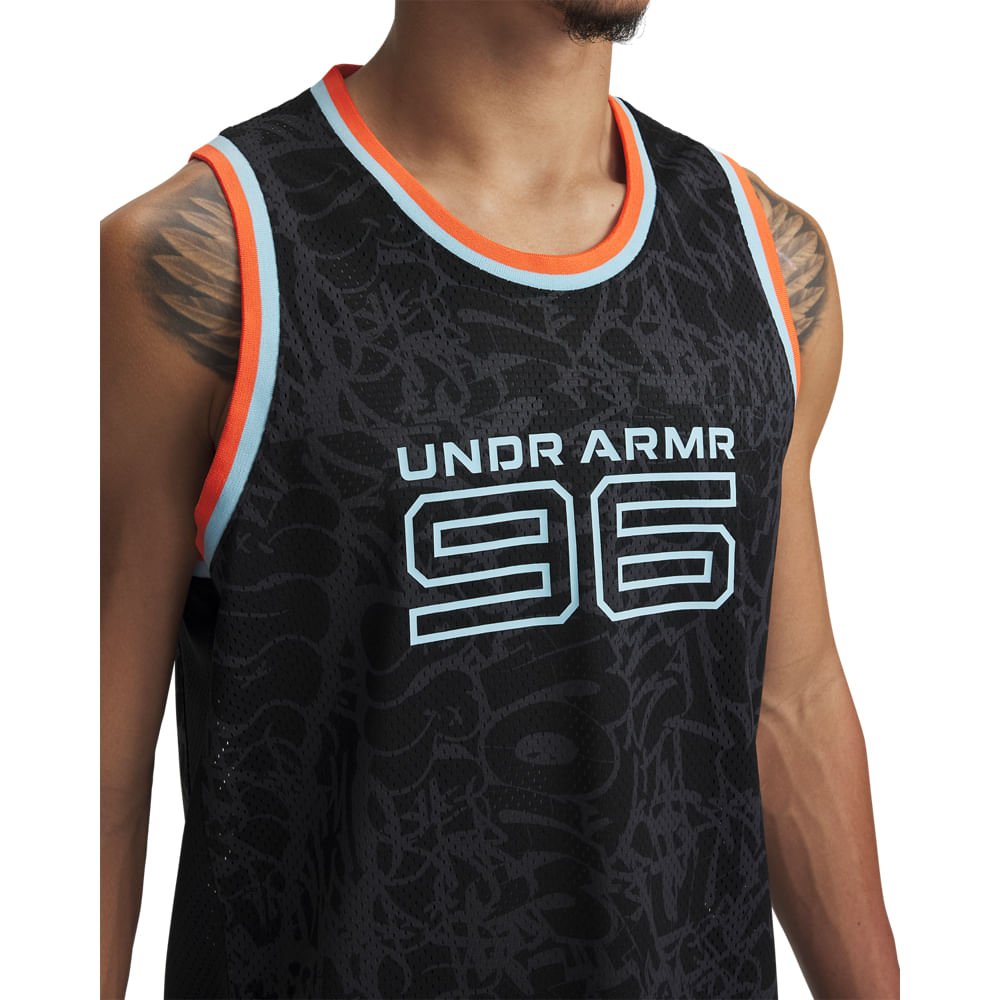 Regata de Basquete Under Armour Zone Pro Mesh Masculina Preto 3