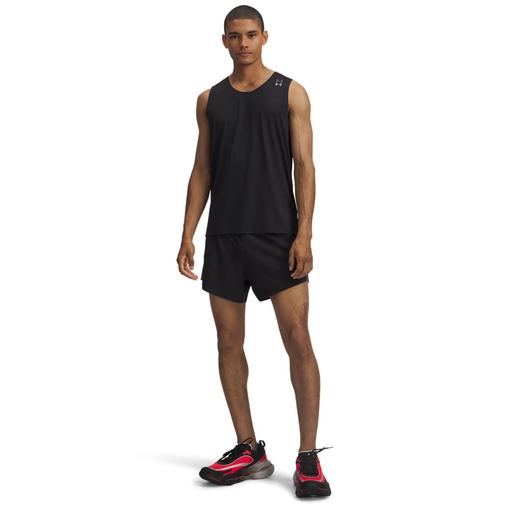 Regata de Corrida Under Armour Halo Run Tank Masculina Preto 4