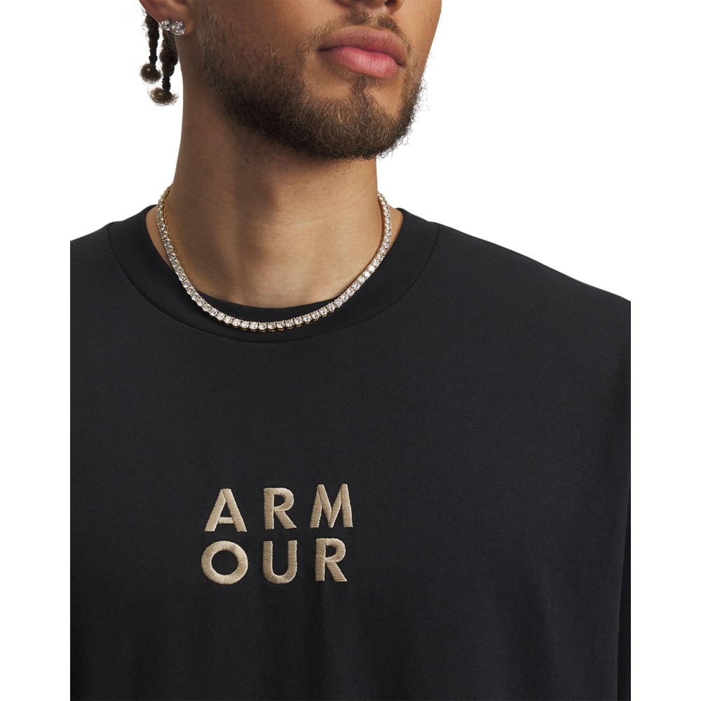 Camiseta Sportstyle Under Armour Heavyweight Masculina Preto 3