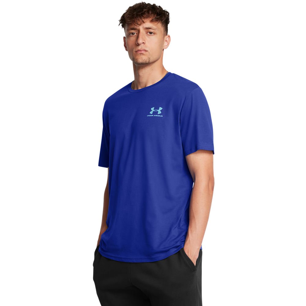 Camiseta Sportstyle Under Armour Left Chest Masculina Azul 4