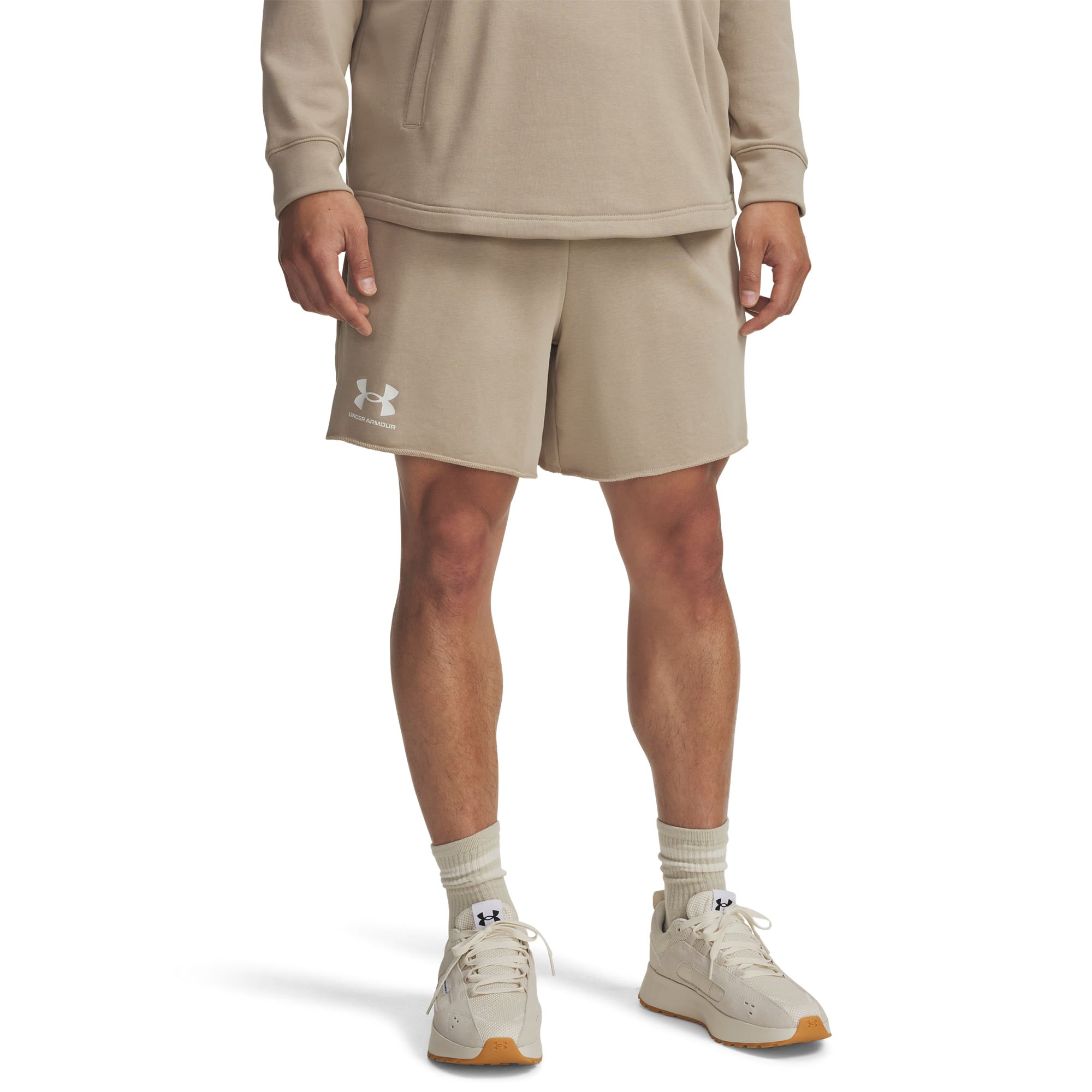Shorts Sportstyle Under Armour Rival Terry Masculino Bege 3