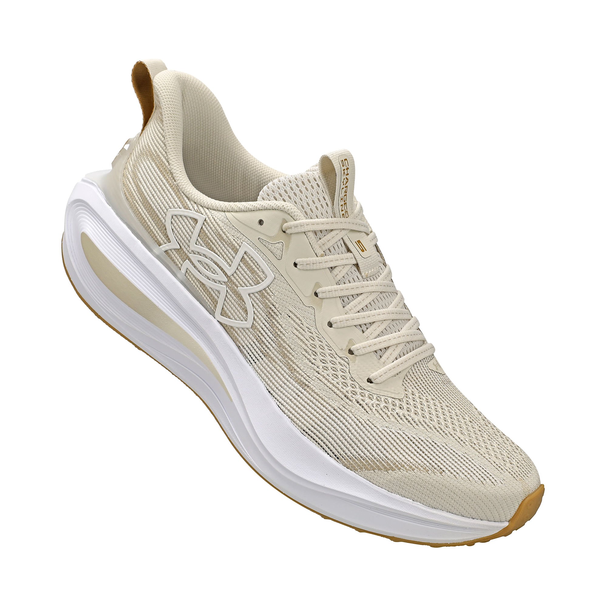 Tênis de Corrida Under Armour Charged Skyline 5 Bege 4