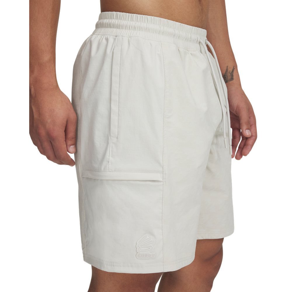 Shorts de Basquete Under Armour Curry Woven Masculino Bege 1