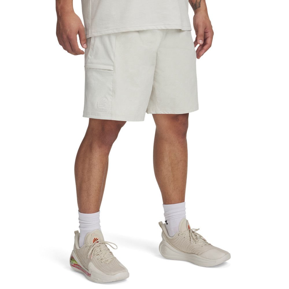 Shorts de Basquete Under Armour Curry Woven Masculino Bege 2