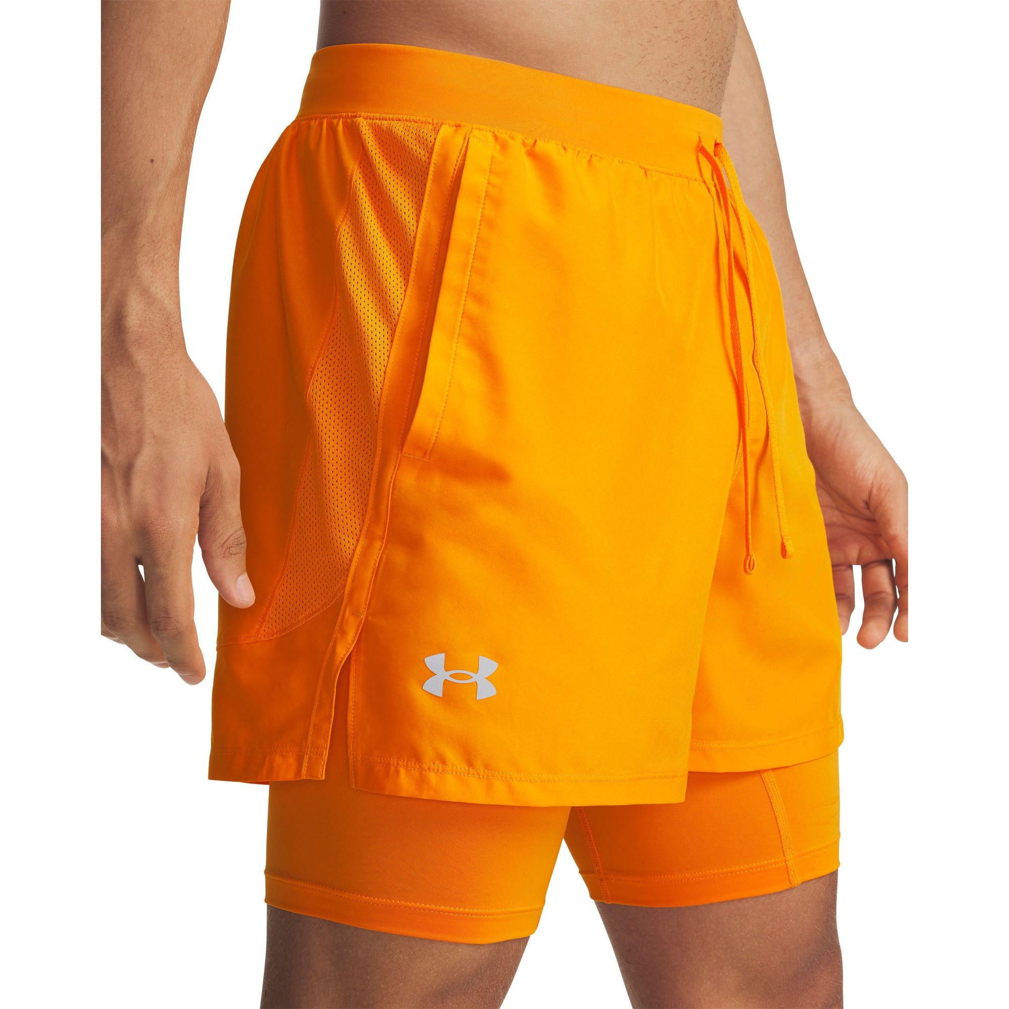Shorts de Corrida 2 em 1 Under Armour Launch 5 Laranja 8