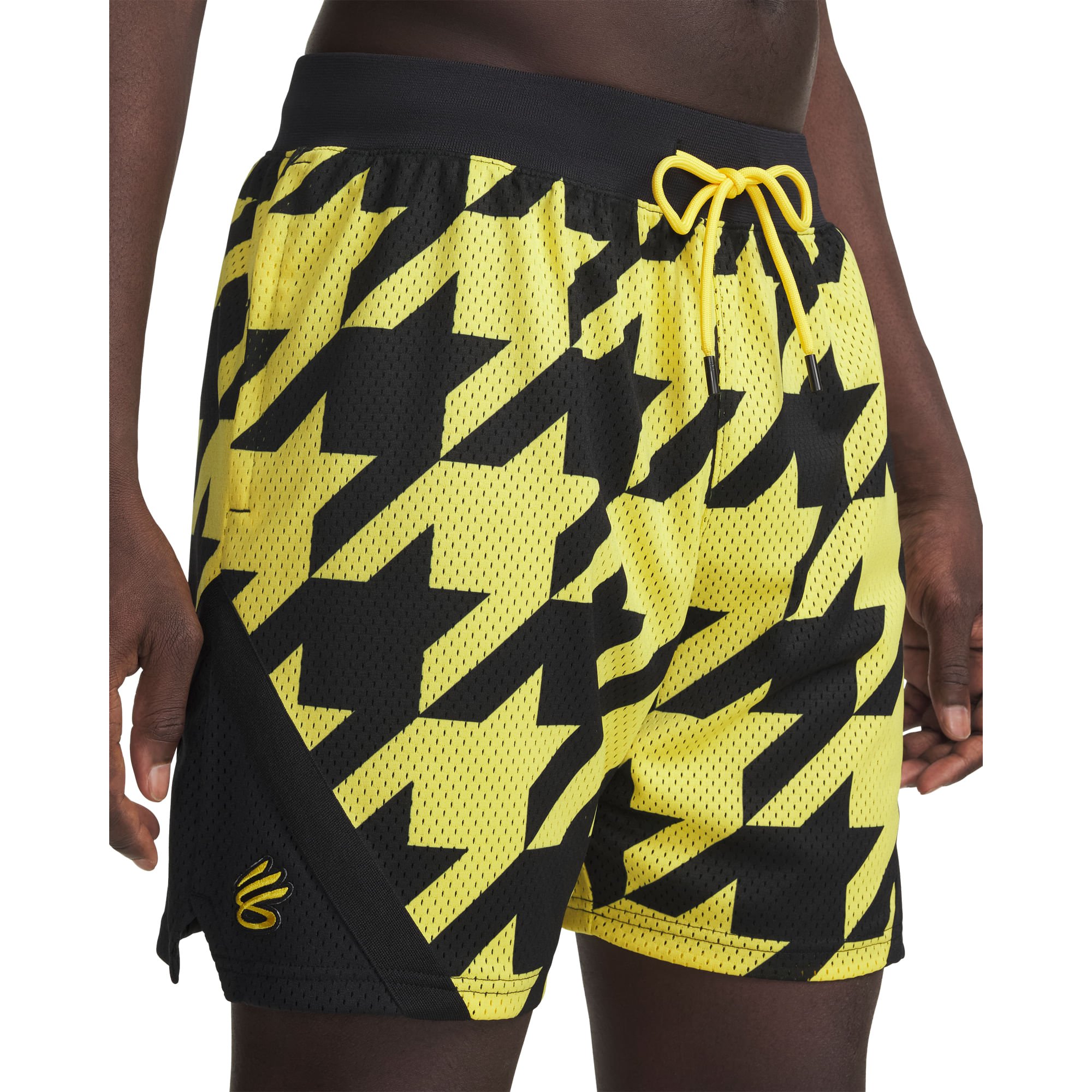 Short de Basquete Under Armour Curry Sig 3 Preto/Amarelo 4