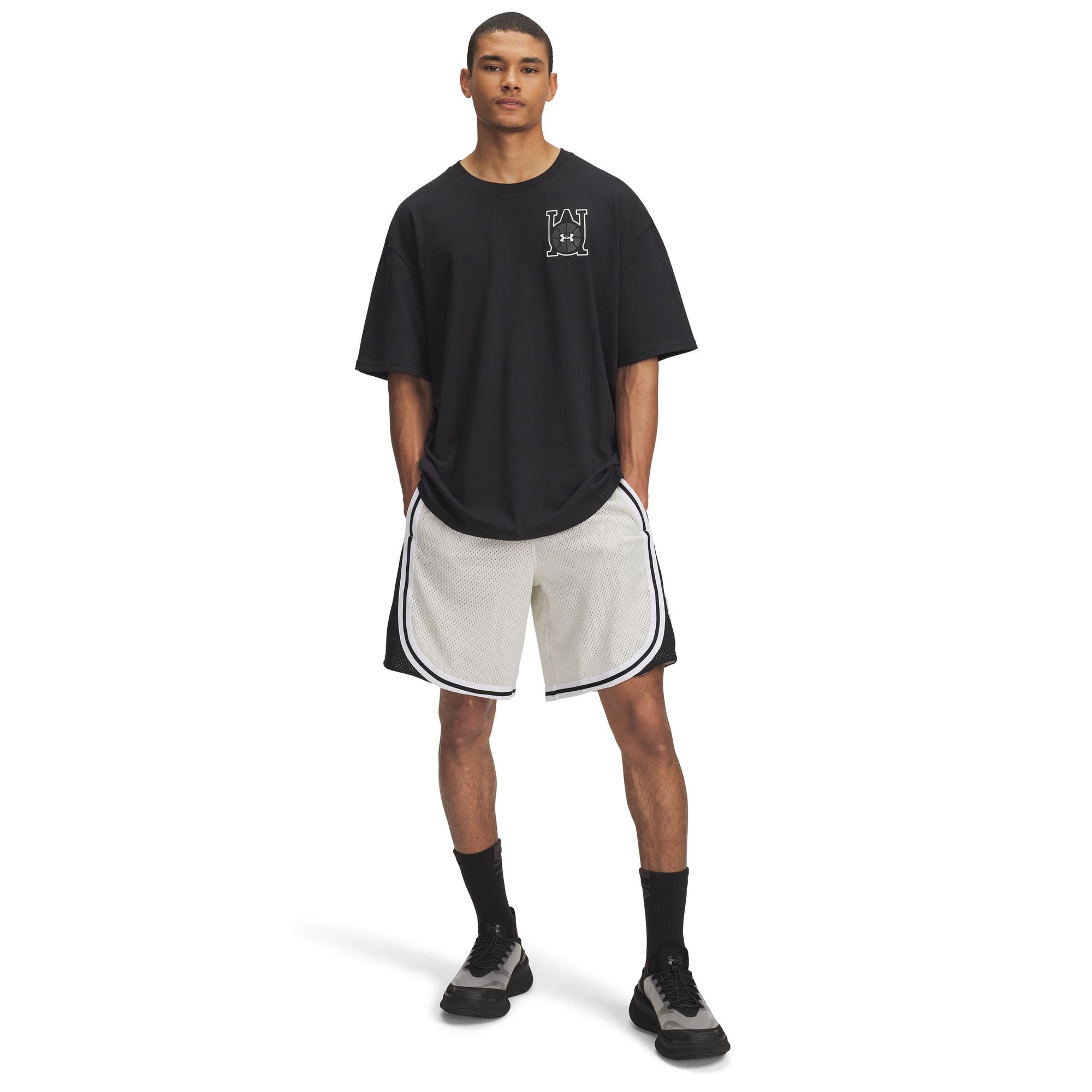 Shorts de Basquete Under Armour Courtside Branco 4