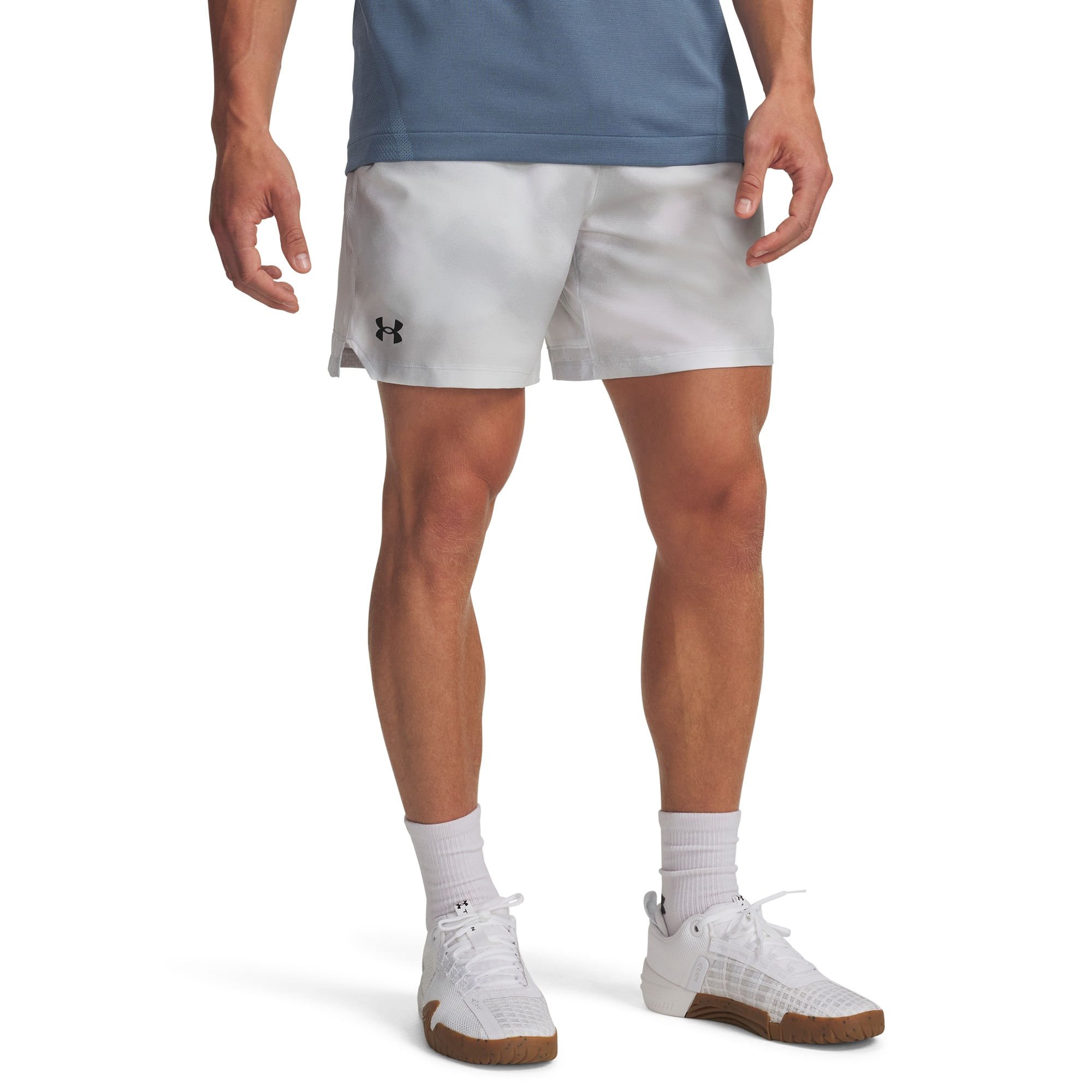 Shorts de Treino Under Armour Vanish Woven 6 Masculino Branco/Cinza 1