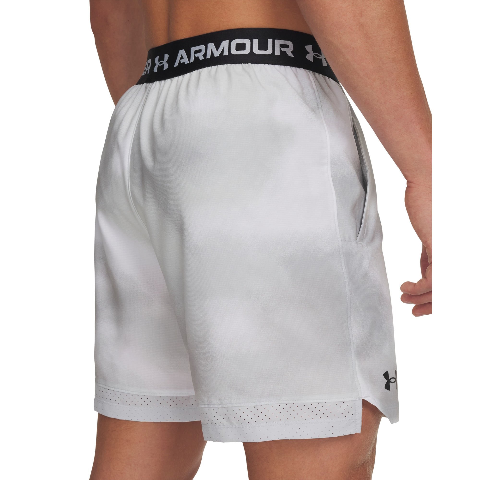 Shorts de Treino Under Armour Vanish Woven 6 Masculino Branco/Cinza 3