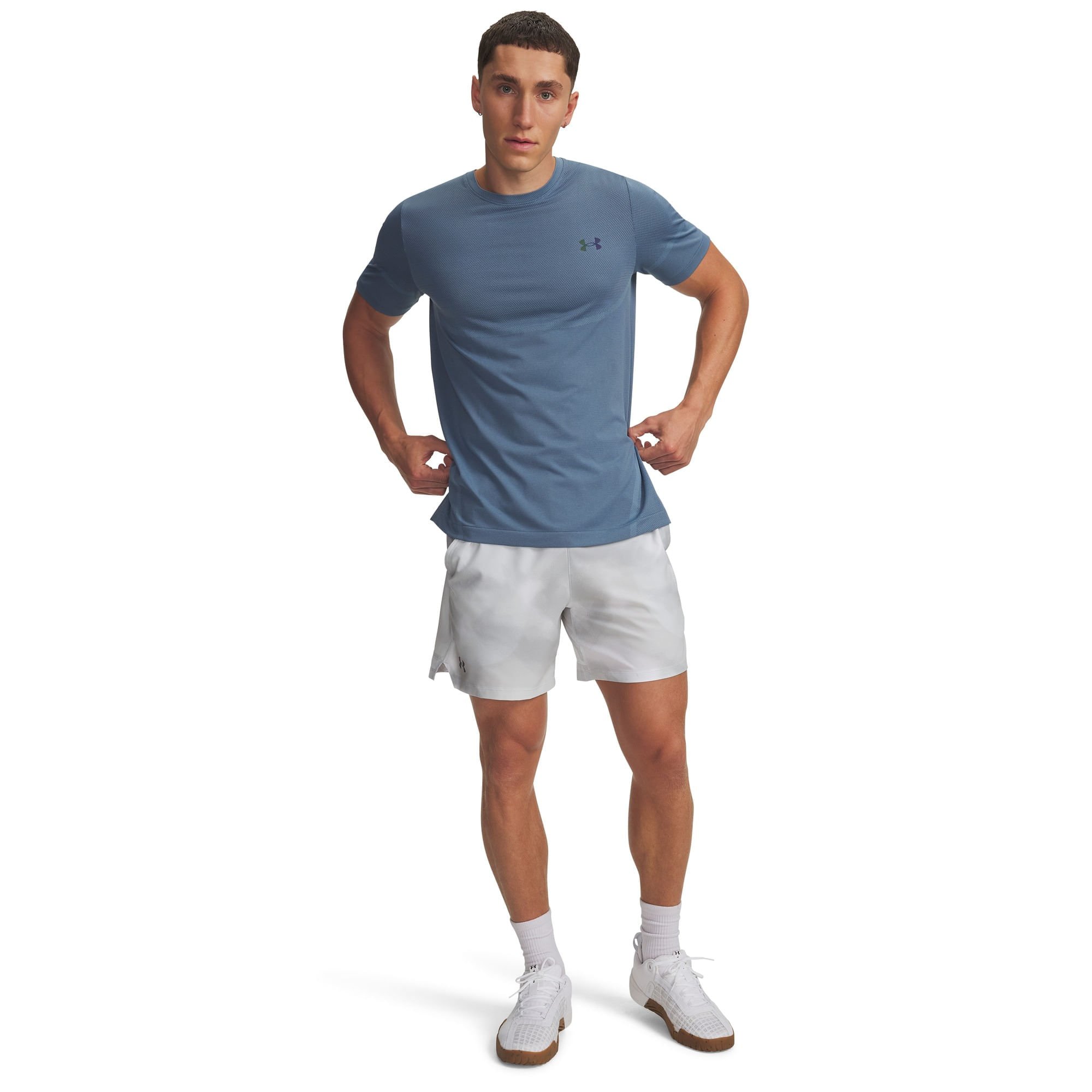 Shorts de Treino Under Armour Vanish Woven 6 Masculino Branco/Cinza 4