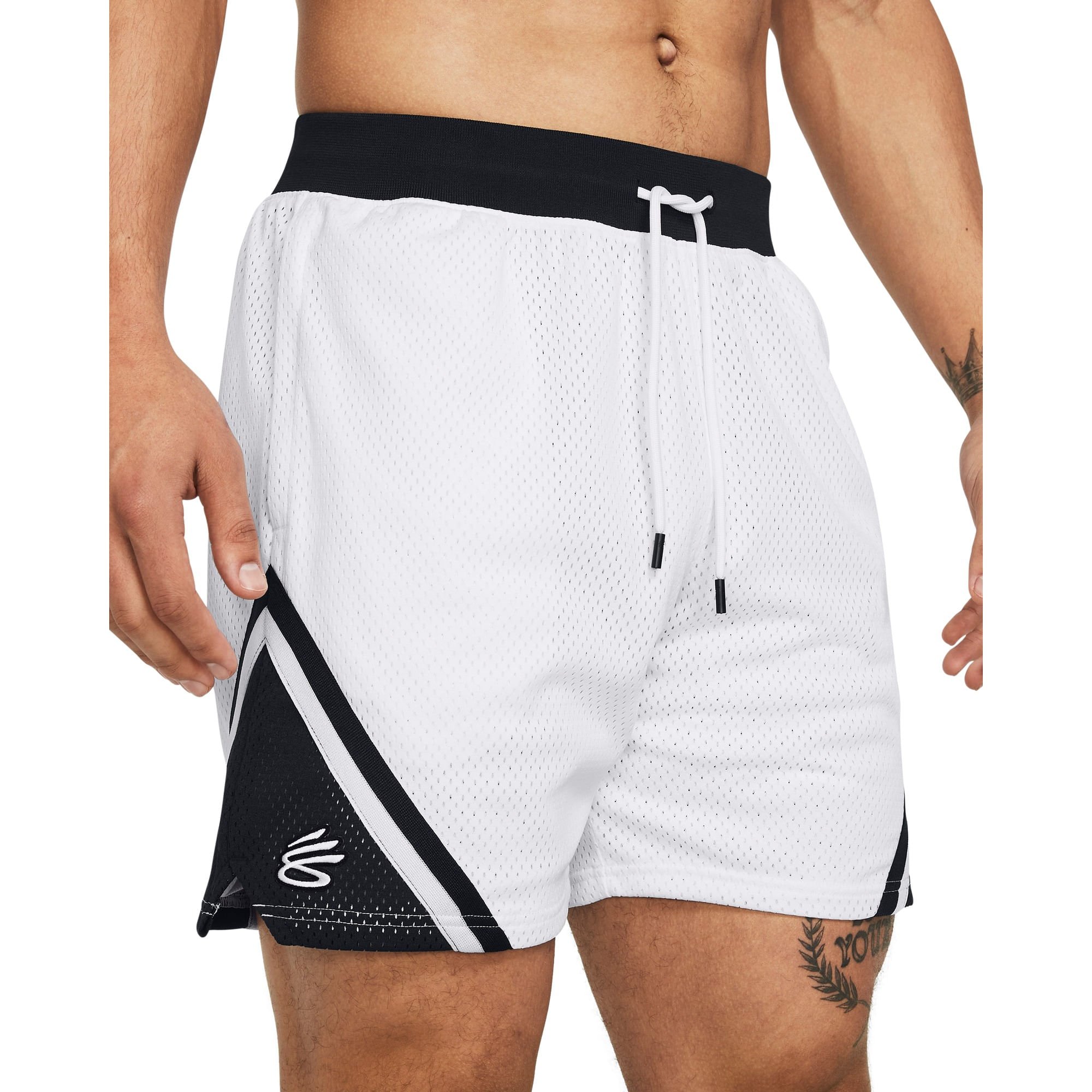 Short de Basquete Under Armour Curry Mesh 4 Branco 3