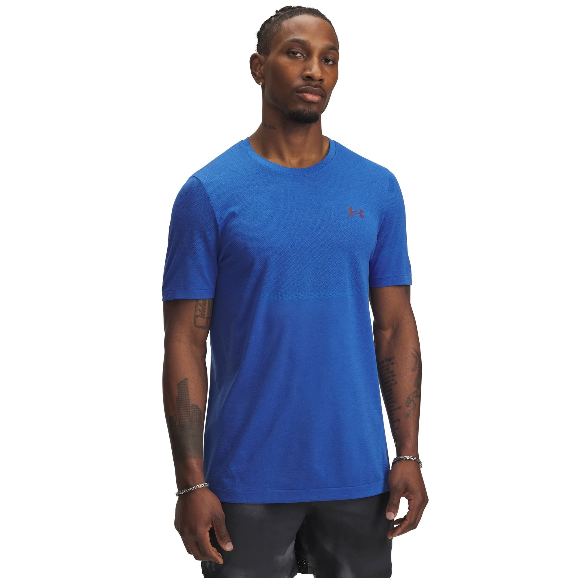 Camiseta de Treino Under Armour Rush Seamless Legacy Masculina Azul 2