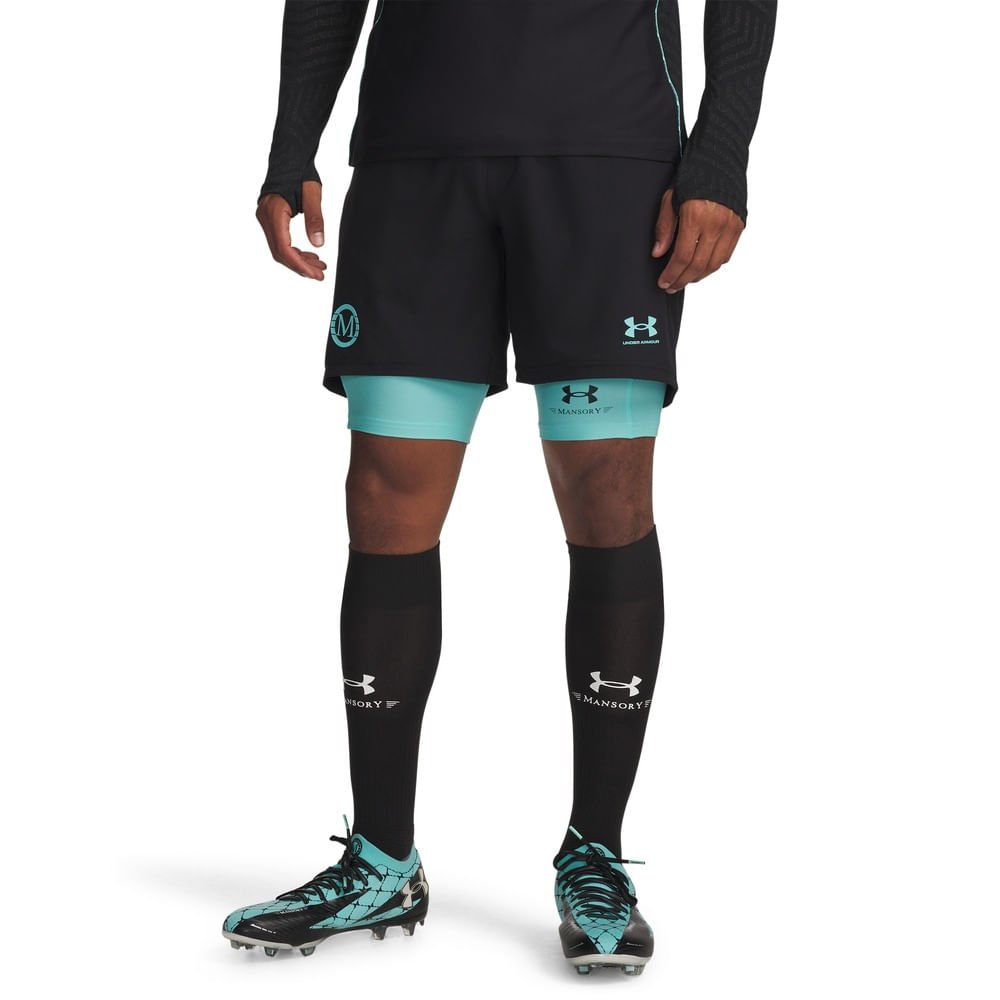 Shorts de Futebol Under Armour Mansory Challenger Masculino Preto 2