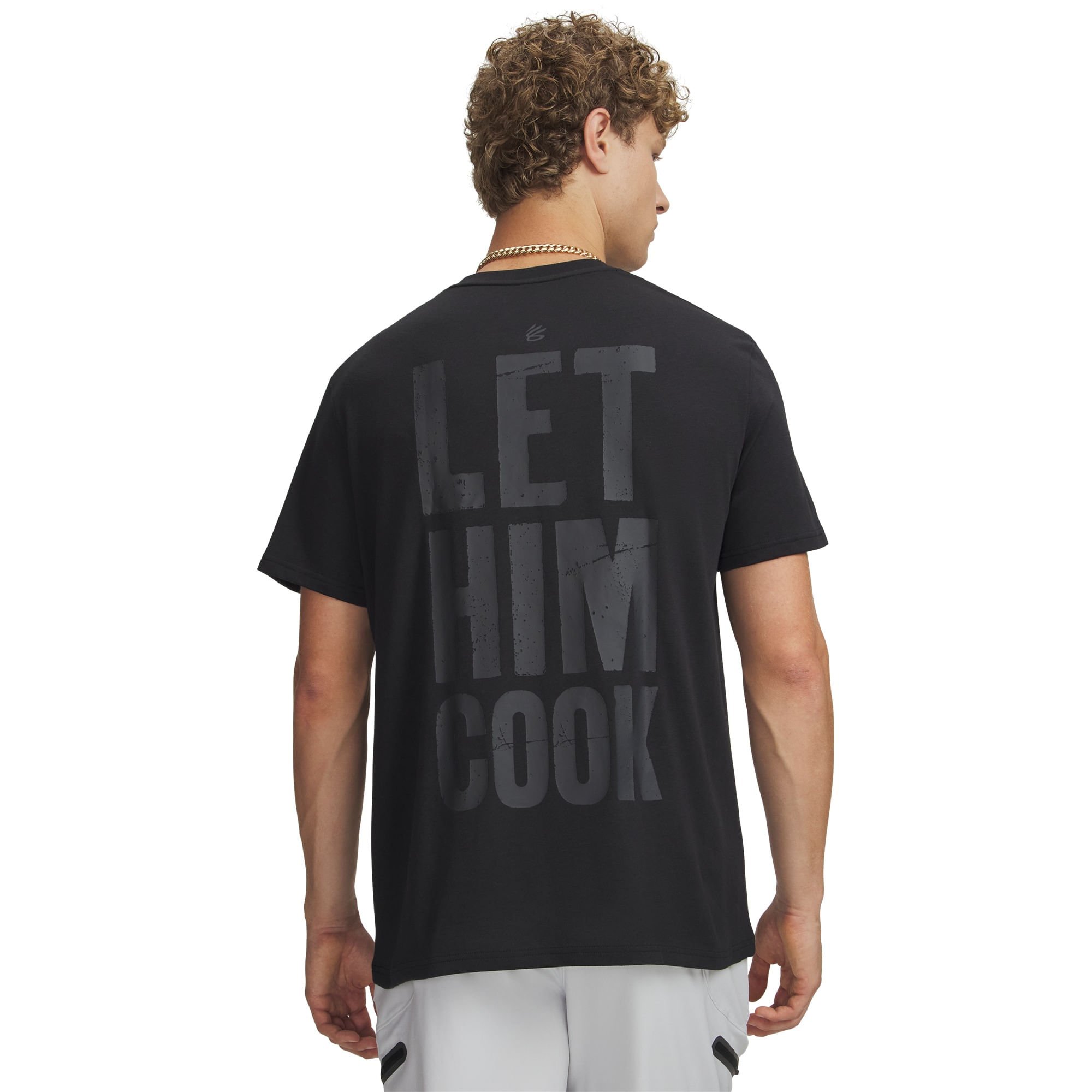 Camiseta de Basquete Under Armour Curry Let Him Preto 2