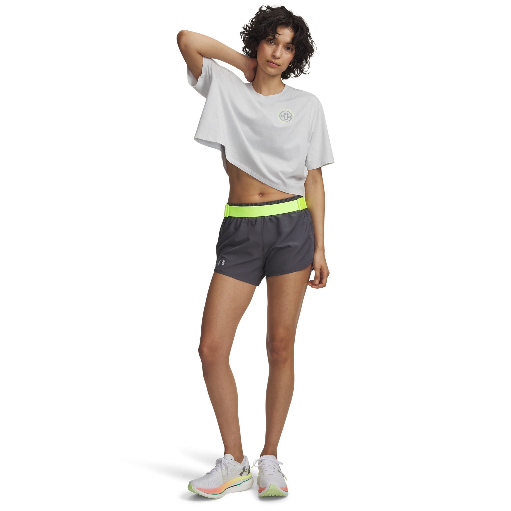 Shorts de Corrida Under Armour Fly By 3 Cinza 3