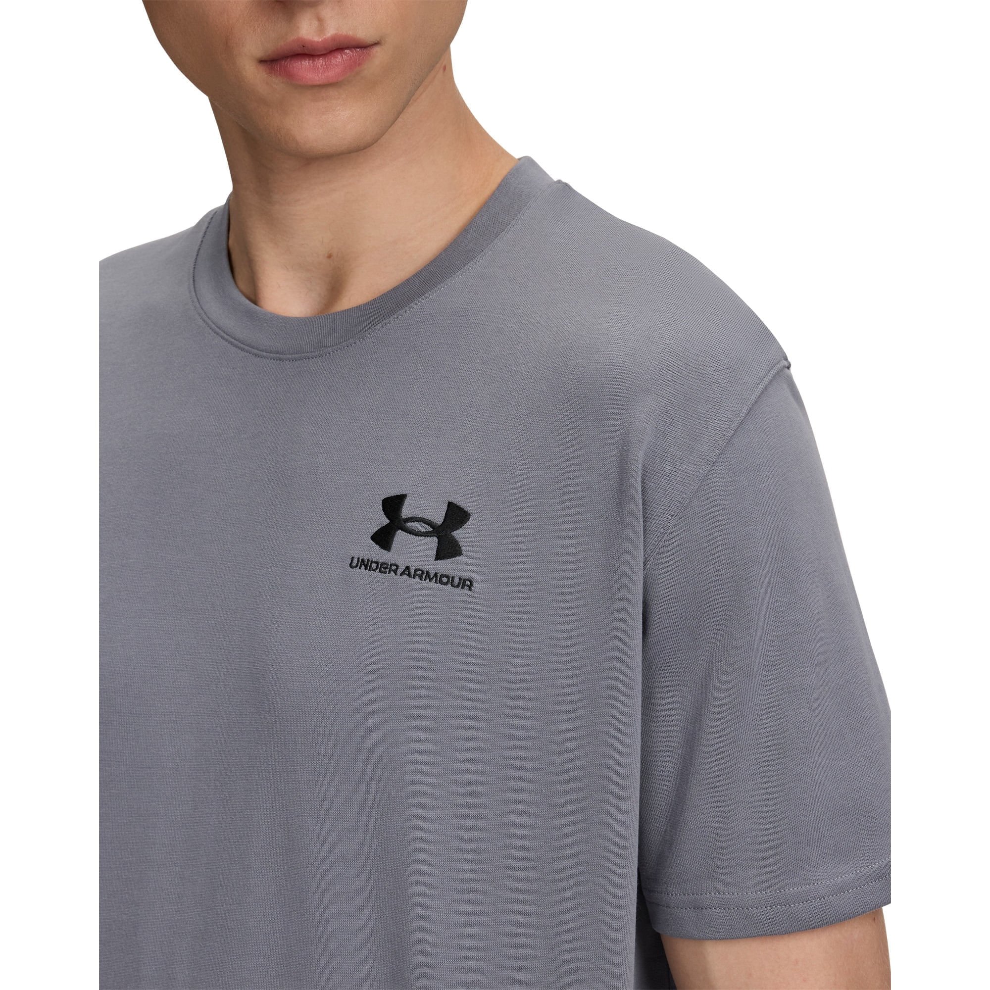 Camiseta Sportstyle Under Armour Logo Heavyweight Cinza 3
