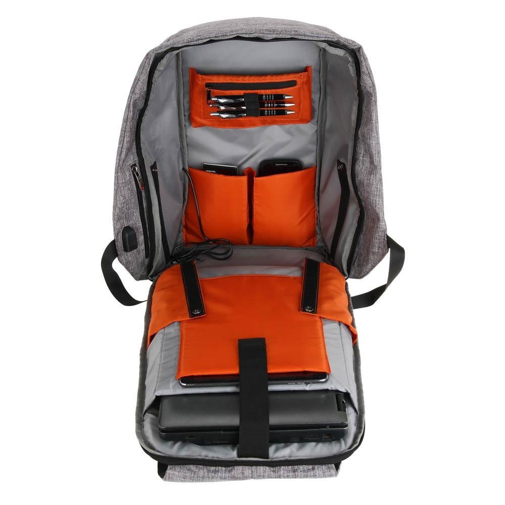 Mochila Antifurto com USB 1958 Cinza 8