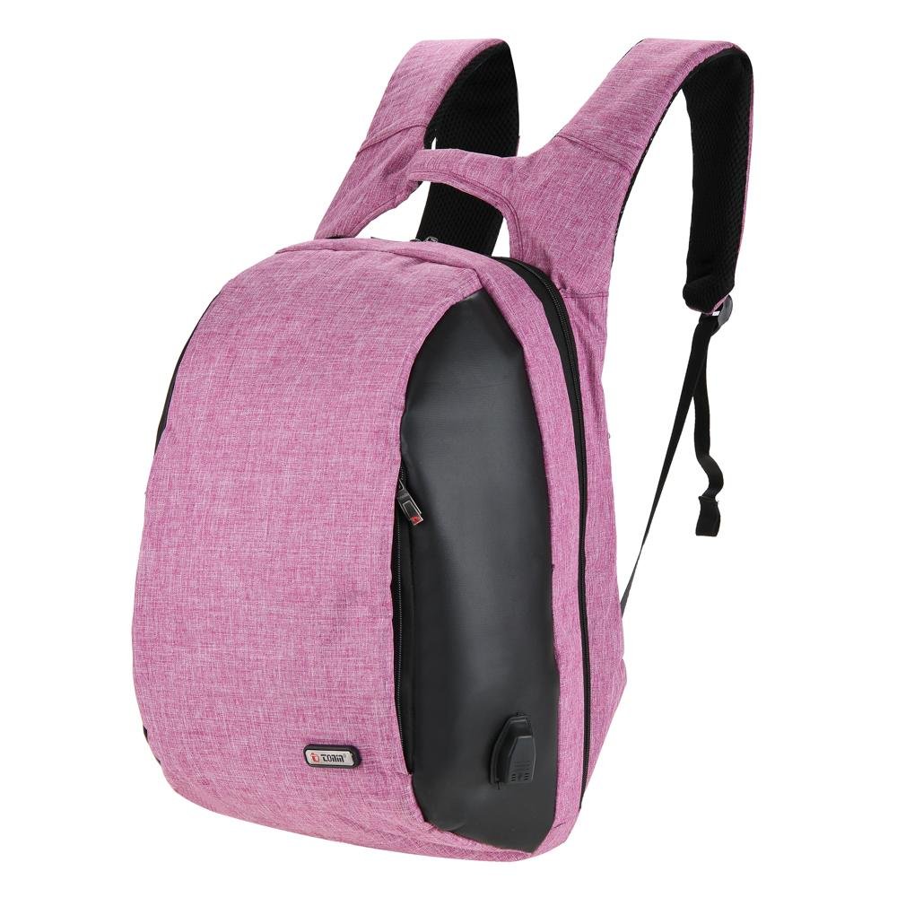 Mochila Antifurto com USB Tonin 1982 Rosa 3