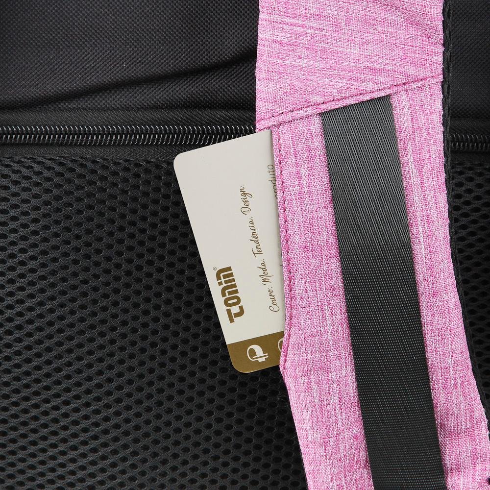 Mochila Antifurto com USB Tonin 1982 Rosa 4