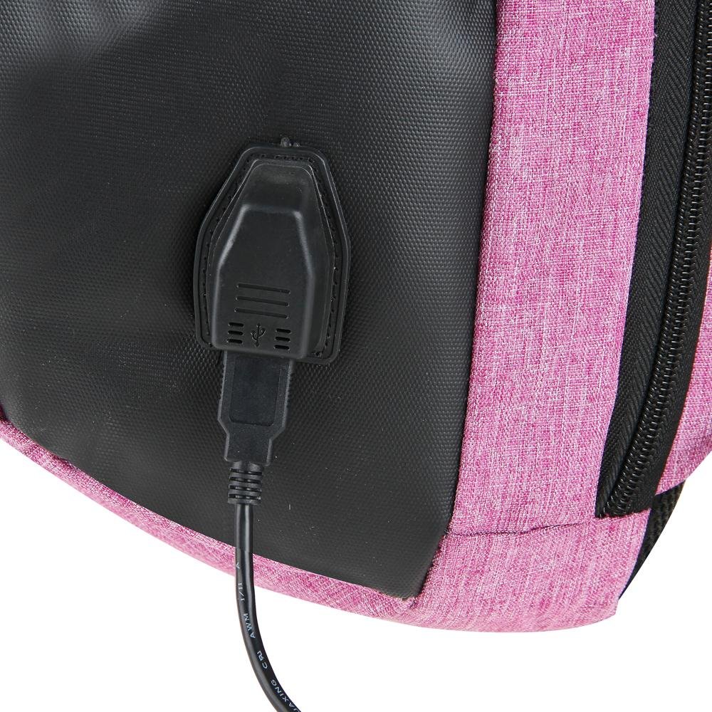 Mochila Antifurto com USB Tonin 1982 Rosa 5