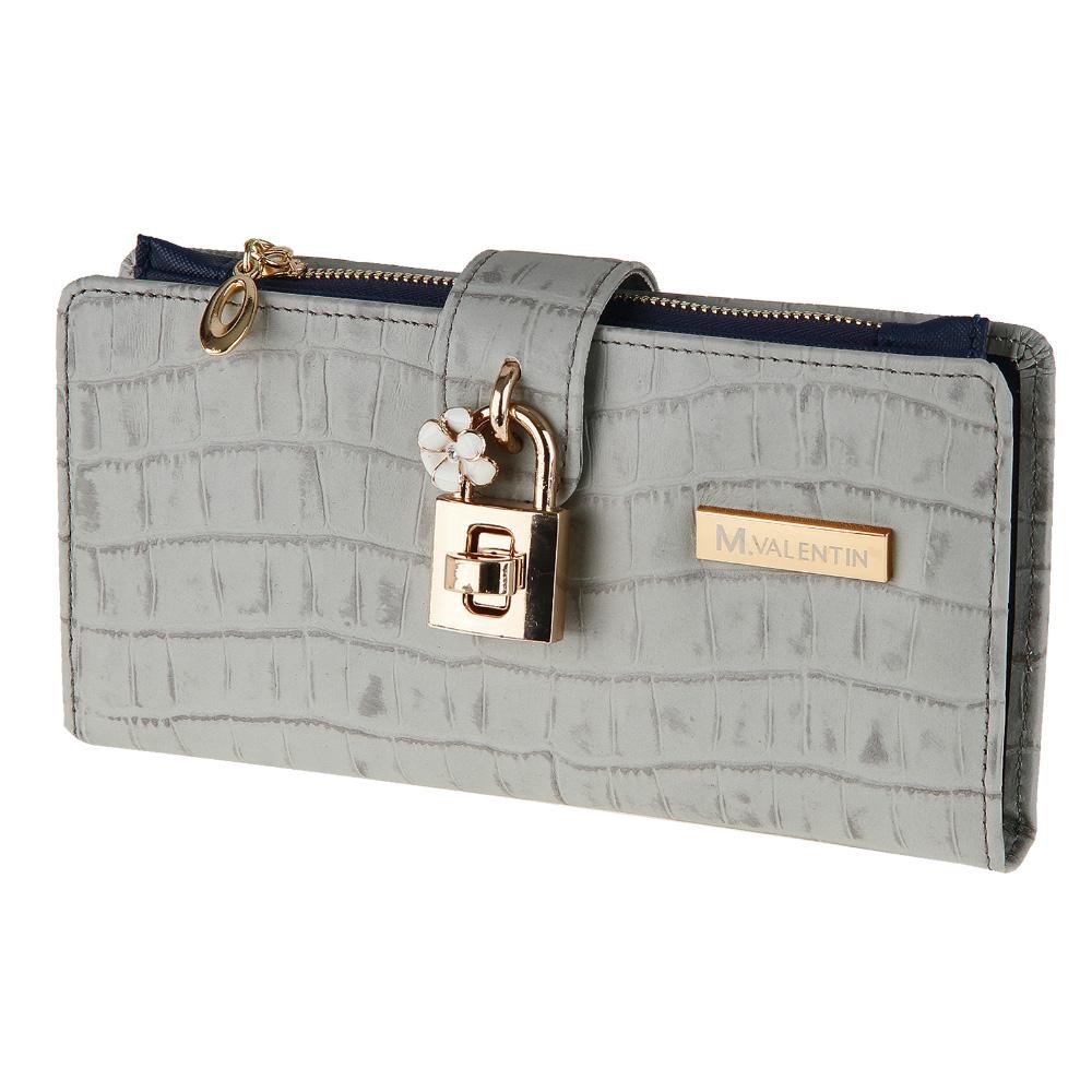 Carteira Feminina em Couro M.Valentin 7005C Cinza 1