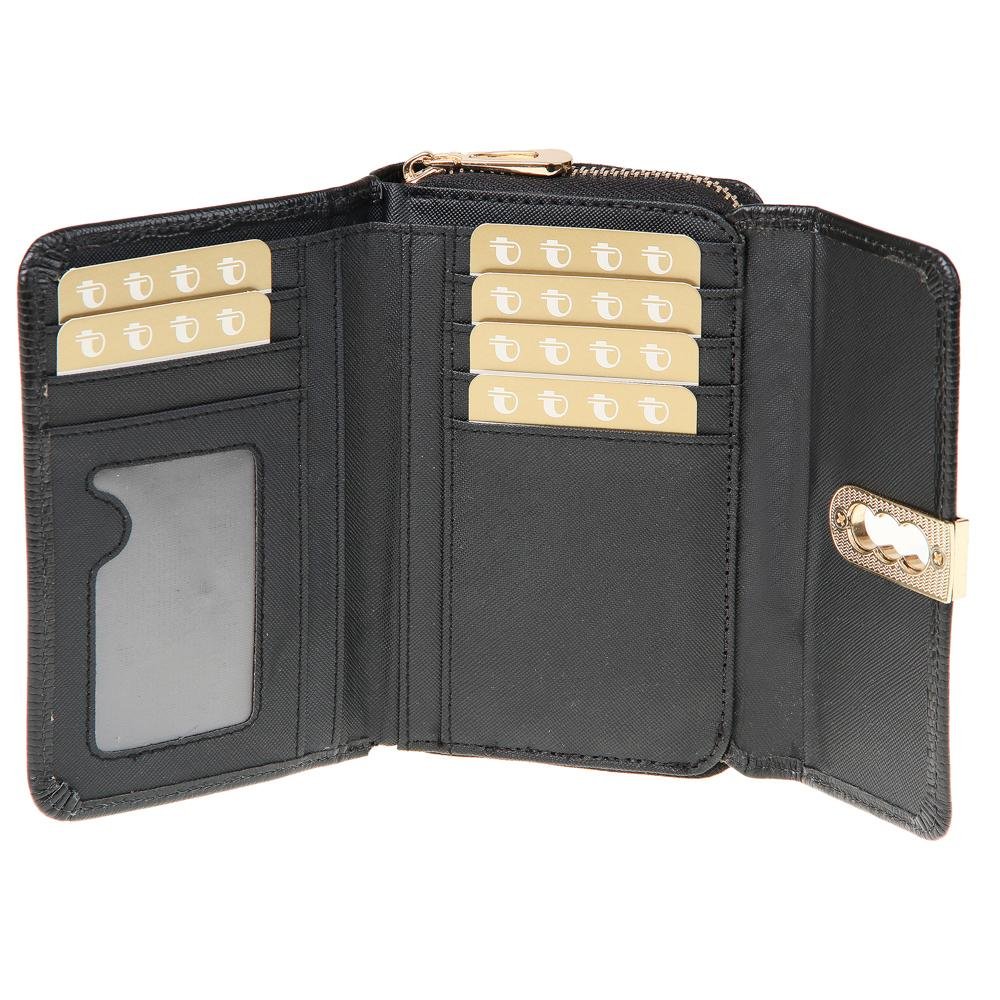 Carteira Feminina em Couro M.Valentin 7025C Preto 2