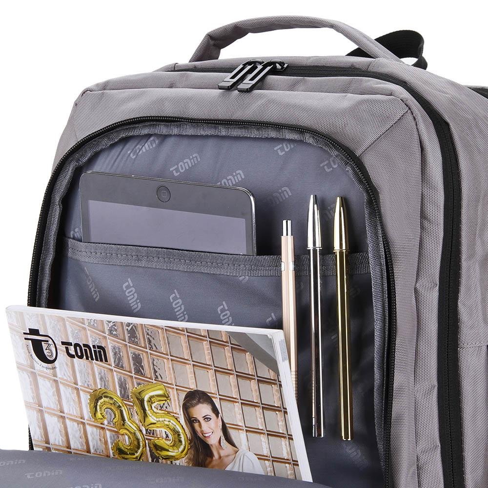 Mochila multifuncional para viagem Conecta 2122 Cinza 10