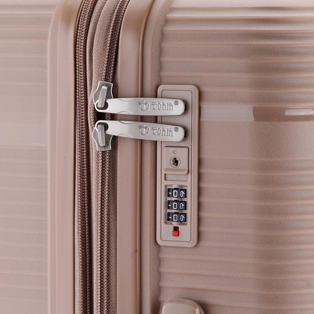 Mala de bordo rígida Karbono com expansor Rosa 6